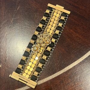 Juicy Couture Black and Gold Floral Bracelet